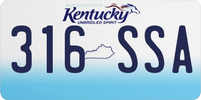 KY license plate 316SSA