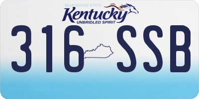 KY license plate 316SSB
