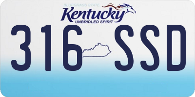 KY license plate 316SSD