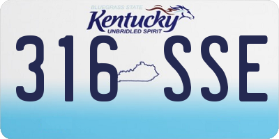 KY license plate 316SSE