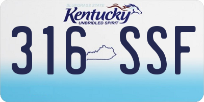 KY license plate 316SSF