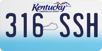 KY license plate 316SSH