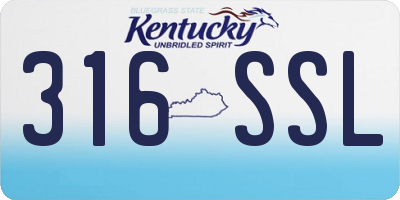 KY license plate 316SSL