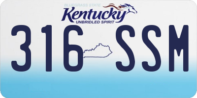 KY license plate 316SSM