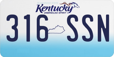 KY license plate 316SSN