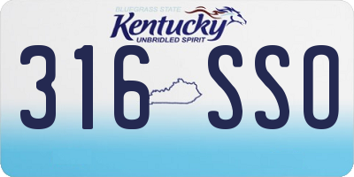 KY license plate 316SSO