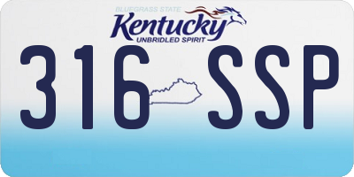 KY license plate 316SSP