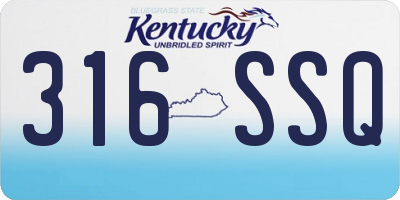 KY license plate 316SSQ