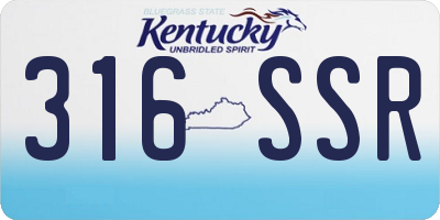 KY license plate 316SSR
