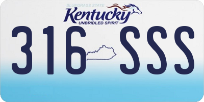 KY license plate 316SSS