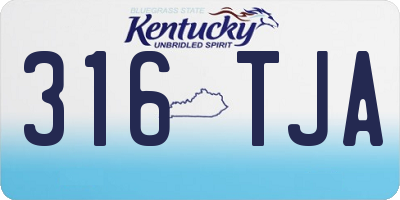 KY license plate 316TJA