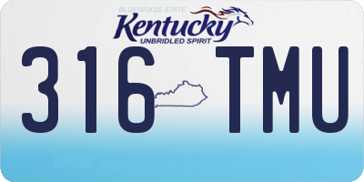 KY license plate 316TMU