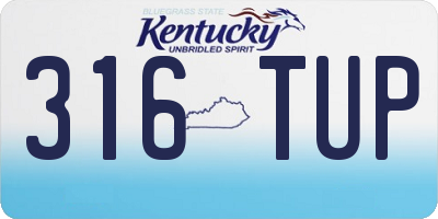 KY license plate 316TUP