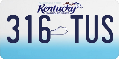 KY license plate 316TUS