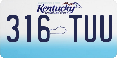 KY license plate 316TUU