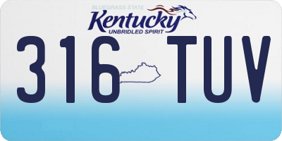 KY license plate 316TUV