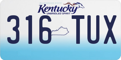 KY license plate 316TUX