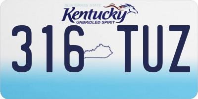 KY license plate 316TUZ