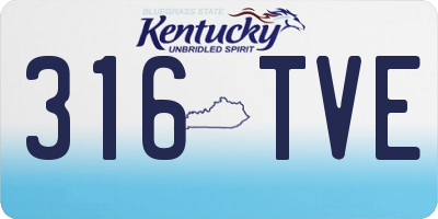 KY license plate 316TVE