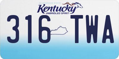 KY license plate 316TWA