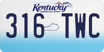 KY license plate 316TWC