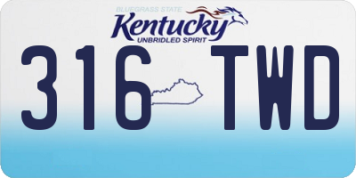 KY license plate 316TWD