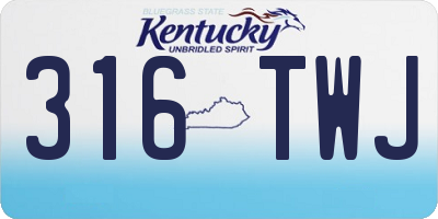 KY license plate 316TWJ
