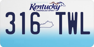 KY license plate 316TWL