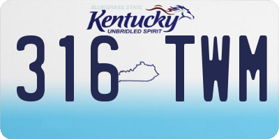 KY license plate 316TWM