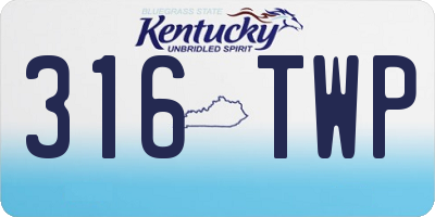 KY license plate 316TWP