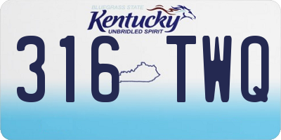 KY license plate 316TWQ