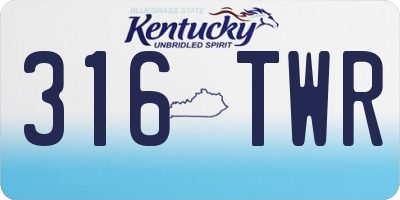 KY license plate 316TWR