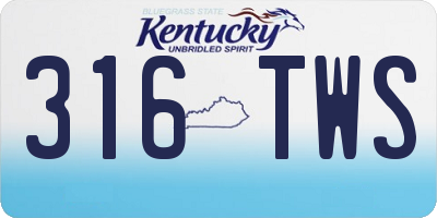KY license plate 316TWS