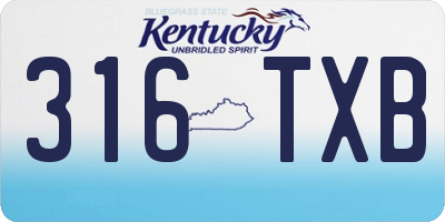 KY license plate 316TXB