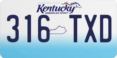 KY license plate 316TXD