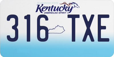KY license plate 316TXE