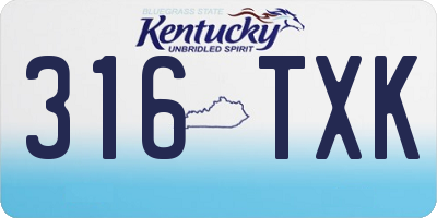 KY license plate 316TXK