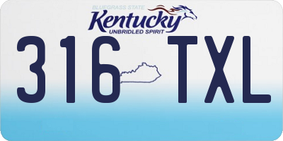 KY license plate 316TXL