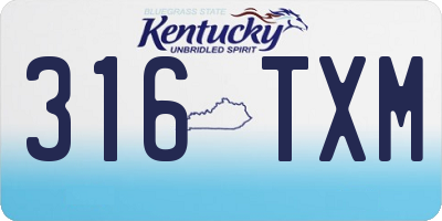 KY license plate 316TXM