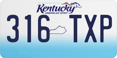 KY license plate 316TXP