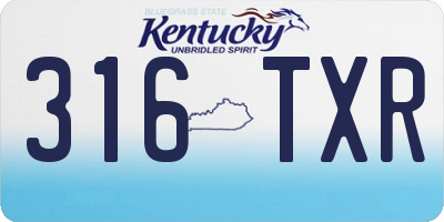 KY license plate 316TXR