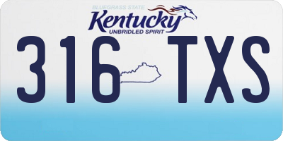 KY license plate 316TXS