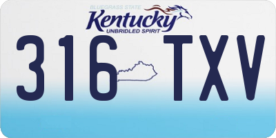 KY license plate 316TXV