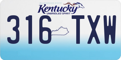 KY license plate 316TXW