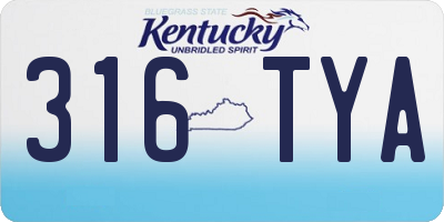KY license plate 316TYA