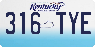 KY license plate 316TYE