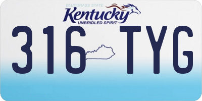 KY license plate 316TYG