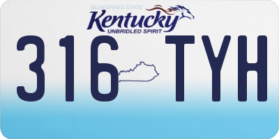 KY license plate 316TYH