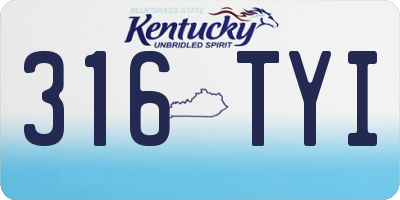 KY license plate 316TYI