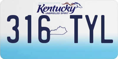 KY license plate 316TYL